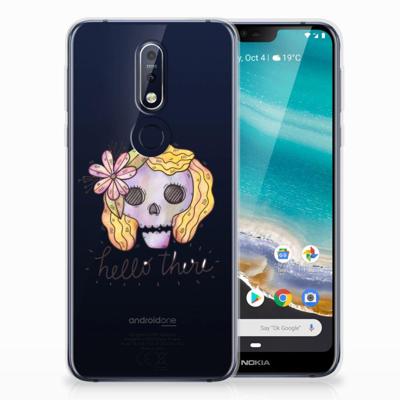Silicone Back Case Nokia 7.1 Boho Skull Silicone Back Case Nokia 7.1 Boho Skull