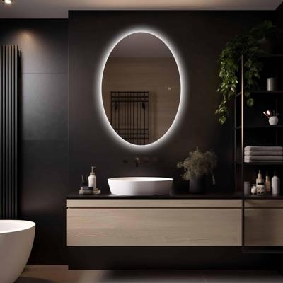 LoXa - Badkamerspiegel Rondo met LED 100x70cm - Rond Design - Randverlichting - Dimbaar - Anti-condens - Geheugenfunctie - Touchbediening - Energiezuinig