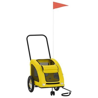 VidaXL Hondenfietstrailer oxford stof en ijzer geel - thumbnail