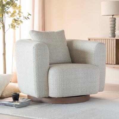 Eleonora Draaifauteuil 'Jordan' Grove Bouclé, kleur Beige