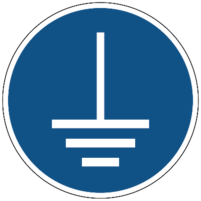 Aarding verplicht gebods- Ø 150 mm - Sticker