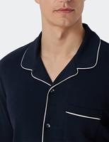 Schiesser doorknoop pyjama interlock blauw - thumbnail