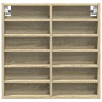 Vitrinekast 60x8,5x58 cm bewerkt hout sonoma eikenkleurig - thumbnail