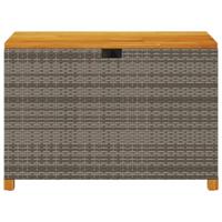 Tuinbox 110x55x63 cm poly rattan en acaciahout grijs - thumbnail