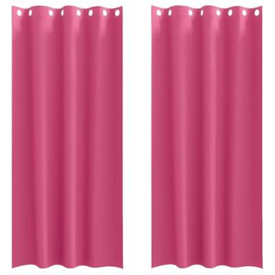 VidaXL Zwart-out gordijnen met ringen 2 pcs felroze 245 x 140 cm