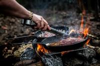 Forged Koekenpan Carbonstaal - Geschikt voor BBQ - ø 28 cm - thumbnail