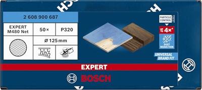 Bosch Accessories EXPERT M480 2608900687 Schuurnet voor excentrische schuurmachine Ongeperforeerd Korrelgrootte (num) 320 (Ø) 125 mm 50 stuk(s) Bosch Accessories EXPERT M480 2608900687 Schuurnet voor excentrische schuurmachine Ongeperforeerd Korrelgrootte (num) 320 (Ø) 125 mm 50 stuk(s)