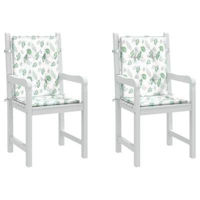 VidaXL Stoelkussens 2 st lage rug stof bladpatroon