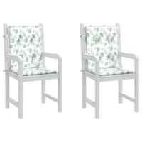 VidaXL Stoelkussens 2 st lage rug stof bladpatroon - thumbnail