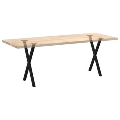 Eettafelpoten 2 st X-vormig 50x(72-73) cm staal zwart - thumbnail