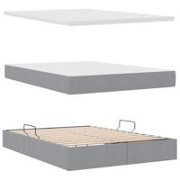 Opbergbed met matras Lichtgrijs 140 x 190 cm Bewerkt hout - thumbnail