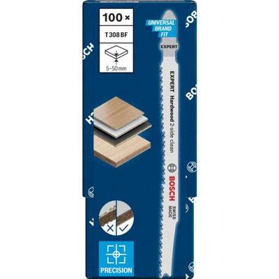 Bosch Accessoires Expert 'Hardwood 2-side clean' T 308 BF decoupeerzaagblad 100-delig - 1 stuk(s) - 2608900546