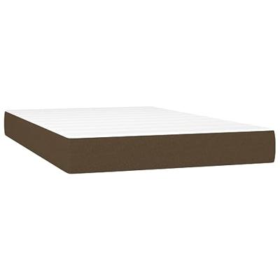 Boxspring met matras en LED stof donkerbruin 120x190 cm