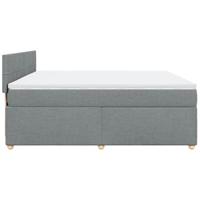 Boxspring met matras stof lichtgrijs 180x200 cm - thumbnail