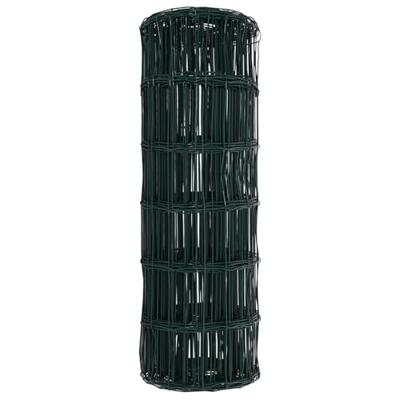VidaXL Euro hek groen 0,4 x 50 m pvc-gecoat ijzer