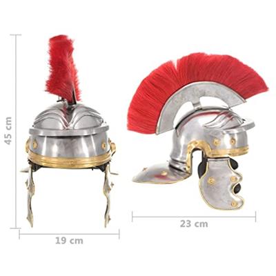 VidaXL Soldatenhelm romeins replica staal zilverkleurig VidaXL Soldatenhelm romeins replica staal zilverkleurig
