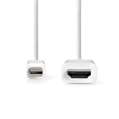 Videokabel - DisplayPort / HDMI - Mini DisplayPort (M) naar HDMI (M) - 2 m - wit - rond