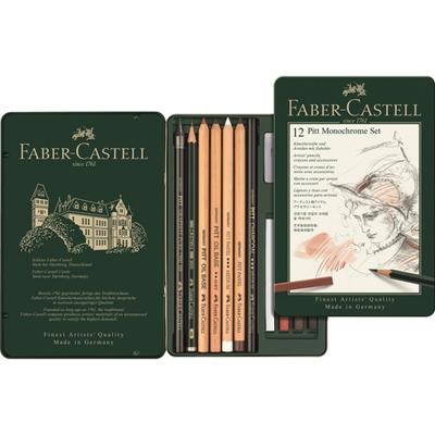 Faber Castell fc-112975 pitt monochrome set faber-castell 12-delig medium
