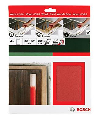 Bosch Accessoires Handschuurbladset | Hout | 230X280 | mm | K180 | 4-delig - 2609256C37