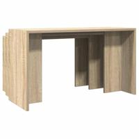 3-delige Tafeltjesset bewerkt hout sonoma eikenkleurig - thumbnail