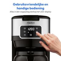 Drip Koffiemachine Medion Zilverkleurig 900 W 1,2 L - thumbnail