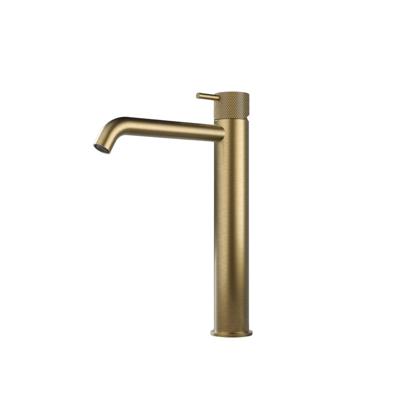 Hotbath Cobber X - Wastafelmengkraan - zonder Waste - Hoog - Geborsteld Messing PVD - Opbouw - Messing