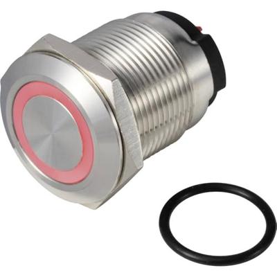 TRU COMPONENTS TC-13224192 ONPOW6319F-10E/Q/R/12V/S Druktoets 36 V DC/AC 2 A 1x uit/(aan) Moment Rood IP65 1 stuk(s)
