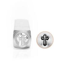 Embossing stempel zilver 6 mm kruis - thumbnail