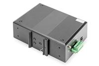 DIGITUS Industriële 7-poorts Gigabit PoE schakelaar - 1x Power Delivery poort - 8x RJ45 - 10/100/1000 Mbit/s - DIN rail montage - Zwart - thumbnail