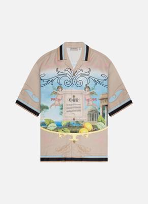 Off The Pitch Paradise Satin Shirt Heren Beige - Maat L - Kleur: Beige | Soccerfanshop