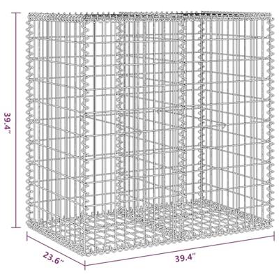 VidaXL Schanskorfmuur met deksels 100x60x100 cm gegalvaniseerd staal
