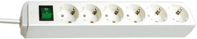 Brennenstuhl 1159520015 Eco-Line PDU Stekkerdoos 6 Sockets met Schakelaar Wit - 1,5 meter