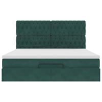 Ottoman bed met matrassen 180x200cm fluweel donkergroen - thumbnail