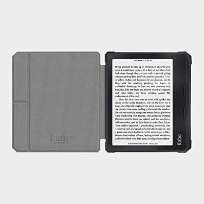 Lunso - Kobo Libra 2 (7 inch) - Vegan saffiano leren sleepcover hoes - Marble Magnus Lunso - Kobo Libra 2 (7 inch) - Vegan saffiano leren sleepcover hoes - Marble Magnus