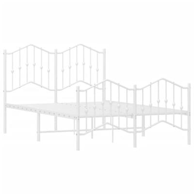Bedframe met hoofd- en voeteneinde metaal wit 120x200 cm - thumbnail