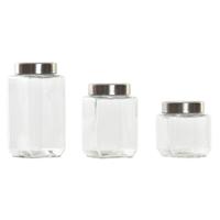 Set van 3 Potjes DKD Home Decor 750 ml 8,5 x 8,5 x 18 cm - thumbnail