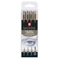Sakura pigma micron fineliner set, 4 maten, koelgrijs - thumbnail