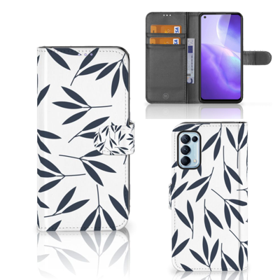 OPPO Find X3 Lite Hoesje Leaves Blue OPPO Find X3 Lite Hoesje Leaves Blue