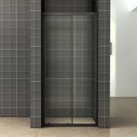 Schuifdeur Wiesbaden Skyline Douchedeur 120x200 cm 8 mm NANO Coating Mat Zwart - thumbnail