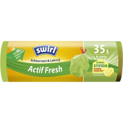 Swirl actif fresh vuilniszakken met citroengeur 35l 9 stuks