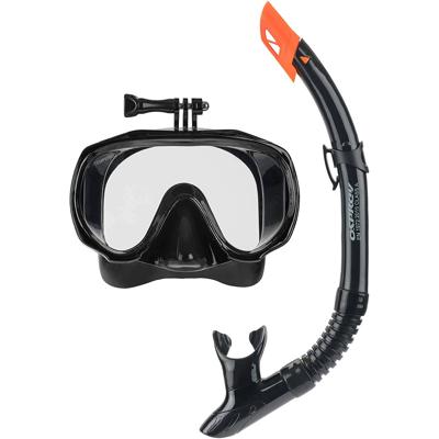 Osprey snorkelset met camerahouder siliconen zwart 2-delig Osprey snorkelset met camerahouder siliconen zwart 2-delig
