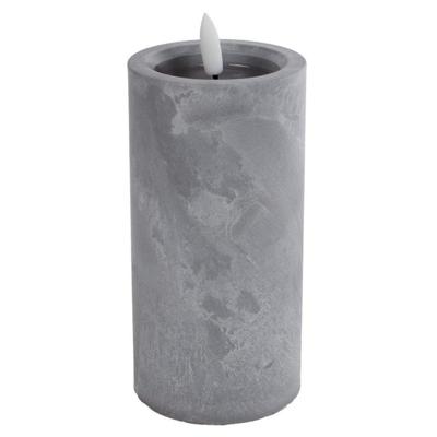 LED Kaars Ivar 7.5x15 cm Beton Grijs