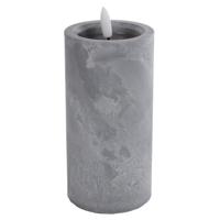 LED Kaars Ivar 7.5x15 cm Beton Grijs - thumbnail