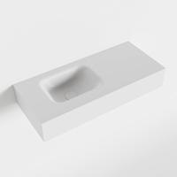 MONDIAZ LEX Talc vrijhangende solid surface wastafel 70cm. Positie wasbak links - thumbnail