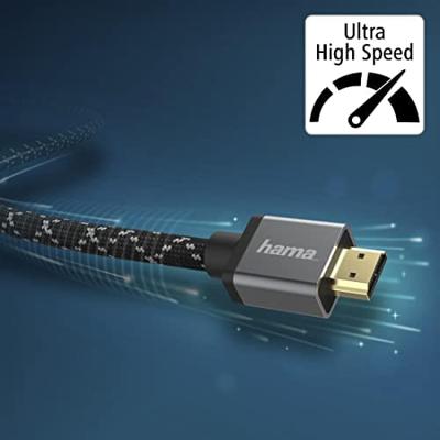 Hama Ultra high-speed HDMI-kabel, connector-connector, 8K, metaal, 2,0 m HDMI kabel - thumbnail