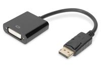 Digitus DB-340409-001-S DVI / DisplayPort Adapter [1x DisplayPort stekker - 1x DVI-bus 24+5-polig] Zwart Rond, Afgeschermd (dubbel), Afsluitbaar 15.00 cm - thumbnail