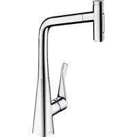 Hansgrohe Metris Select M71 M7117-h320 ééngreeps keukenmengkraan met uittrekbare vuistdouche, chroom - thumbnail