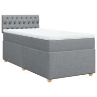 Boxspring met matras stof lichtgrijs 80x200 cm - thumbnail