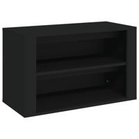 VidaXL Schoenenrek 75x35x45 cm bewerkt hout zwart - thumbnail