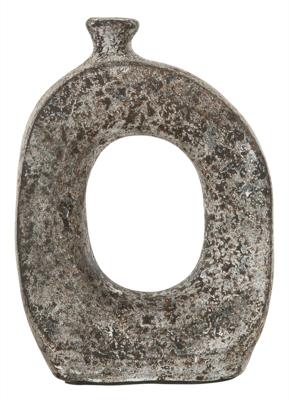 MUST Living Vaas 'Salda' Terracotta, 23cm, kleur Grijs